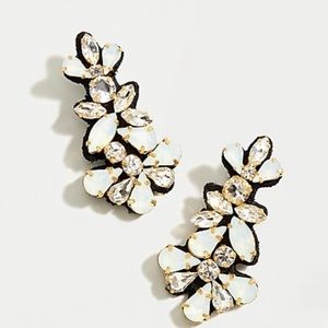 NWT J. Crew Crystal Fabric Backed Earrings